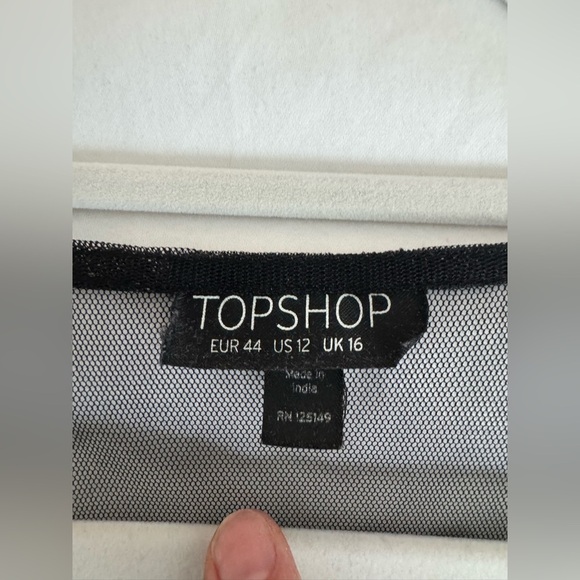 Topshop Sheer Embroidered Top - Picture 3 of 4
